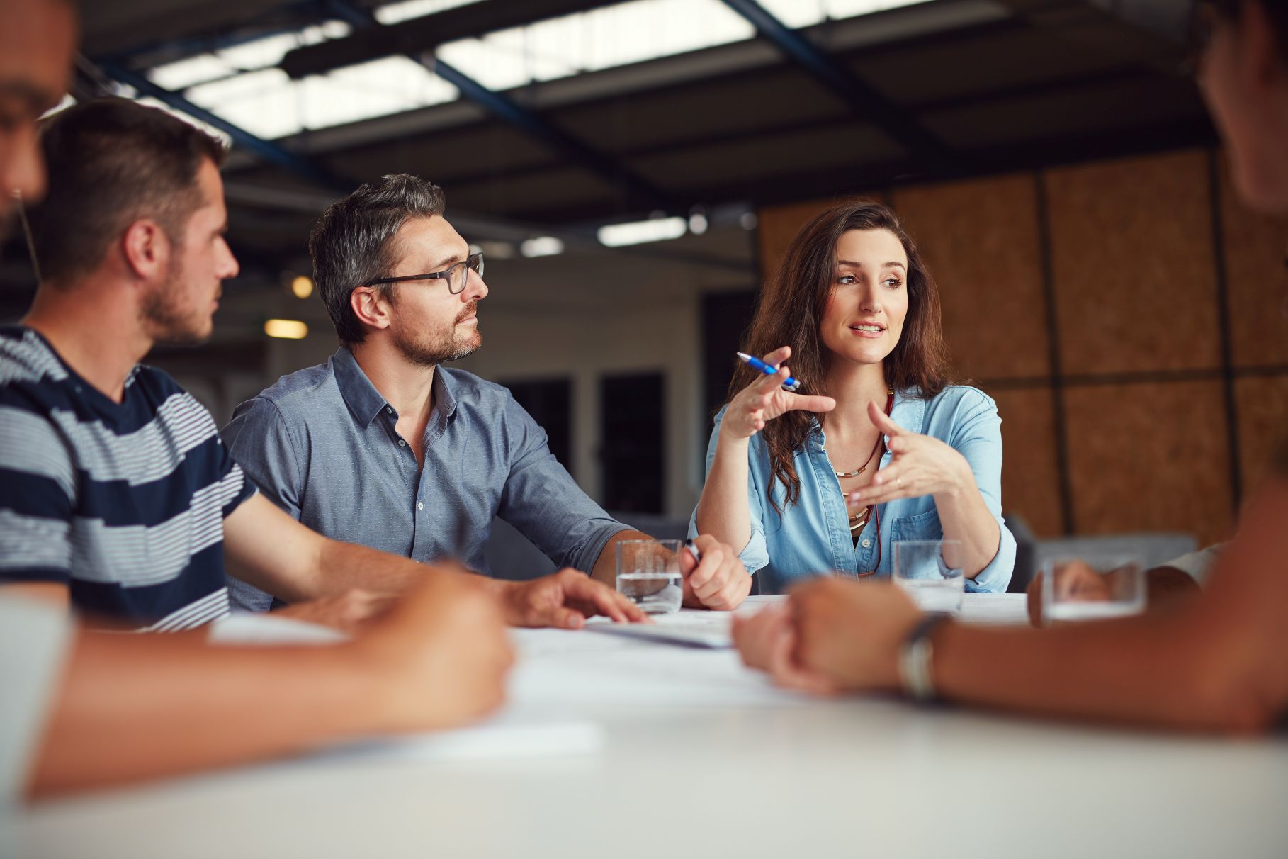 Shot of a group of coworkers having a meeting